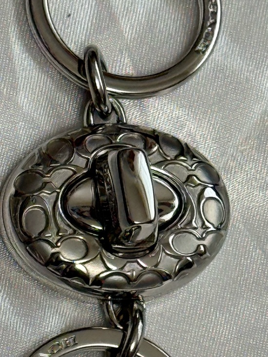 Coach Accessories - NWT- Silver-tone Oval Toggle Keychain